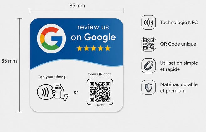 Carte NFC et QR code avis